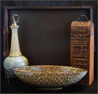 Decorative Ceramic Bowl, Tray & Box