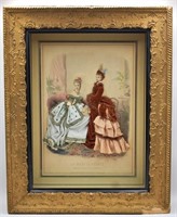 1874 La Mode Illustree Fashion Plate Shadow Box