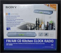 NIB Sony AM/FM CD Kitchen Clock Radio
