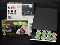 Boxes of Coffee Pods for Keurig & Organizer