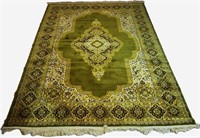 Vintage Mid-Century Olive Green Area Rug / Carpet