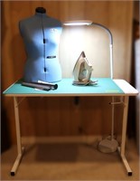 Craft / Sewing Table, Dress Form, Rowenta Iron ++