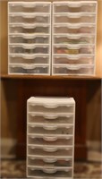 Set of 3 Stackable Storage Organizers & Contents