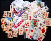 Vintage Handkerchiefs & Buttons