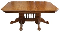 Solid Oak Claw Foot Dining Table