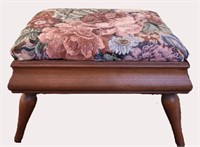 Tapestry Foot Stool w/ Sewing Storage