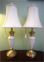 Pair of Lenox Porcelain Bedside Lamps