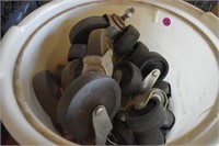 Bucket of Casters and wheels