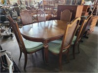 Thomasville Dining room table with 6 chairs and 2