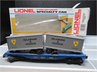 Lionel Delaware and Hudson Flat Car w/Vans 6-9226