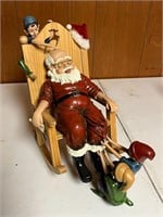 Santa w/ Elves Figurine Music Box