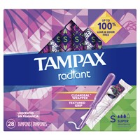 Tampax Radiant Tampons with LeakGuard Braid  Super