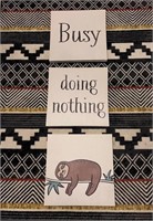 Busy-Doing Nothing-SLOTH 3psc wall art