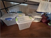 LARGE LOT OF PLASTIC CONTAINERS AND TOTES
