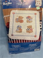 Stamped Crosstitch baby blanket kit