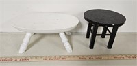(2) Small Painted Decorative Stools- White and