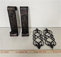 (2) Sets of Metal Wall Candle Holders