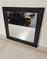 Beveled Mirror in Black Frame- 21x21