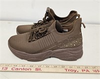 Bebe Brown Sneakers w Rhinestones- Size 9- Used