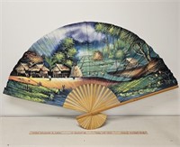 Large Hand Painted Fan- Folds Close