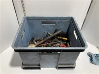 Blue bin of tools