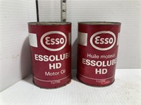 2 Esso motor oil containers