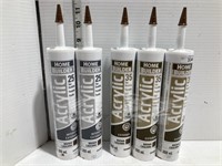 5 tubes of brown acrylic caulking