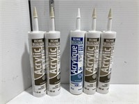 4 tubes ivory &1 tube white acrylic caulking