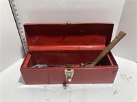 Red tool box with contents