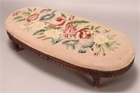 French Style Embroidered Footstool,