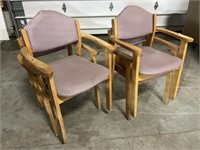 4 stacking wood chairs