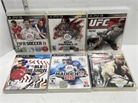 6 PlayStation 3 Games- Sports