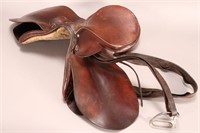 Brown Leather Riding Saddle,