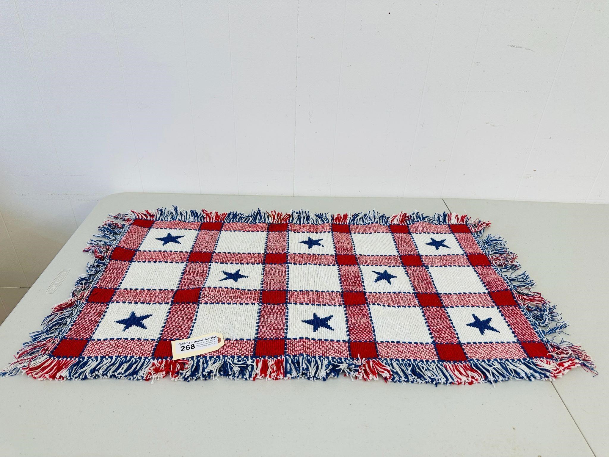 Hand Woven Patriotic Accent Rug