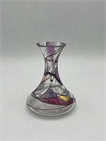 Pained Mosaic Glass Vase