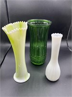 Hoosier, Slag, & Milk Glass Vases
