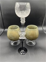 (4) Glass Candle Holders
