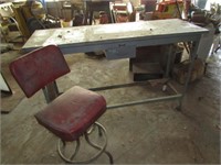 5 FT X20" X38" TALL METAL WORK BENCH W/ DRAWER,