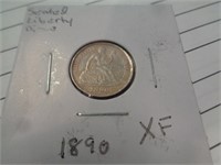 1890 SEATED LIBERTY HALF DIME