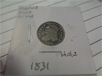 1831 CAPPED BUST DIME  / HOLE