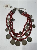 Old Saudi coin necklace