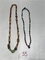 2 Ivory Coast beaded necklaces