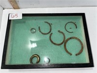 Shadowbox of West Africa Currency & brass ring