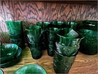 Pressed Green Glass Collection