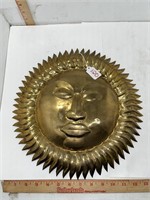 India Brass Sun mask plaque