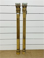 Pair of Carved Wooden Columns