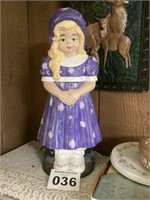 Ceramic girl painted by Betty houtz