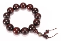 Chinese Carved Wood Bead Bracelet,