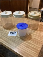 Tupperware, storage containers and measuring cup