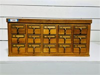 Countertop Oak Card Catalog Cabinet